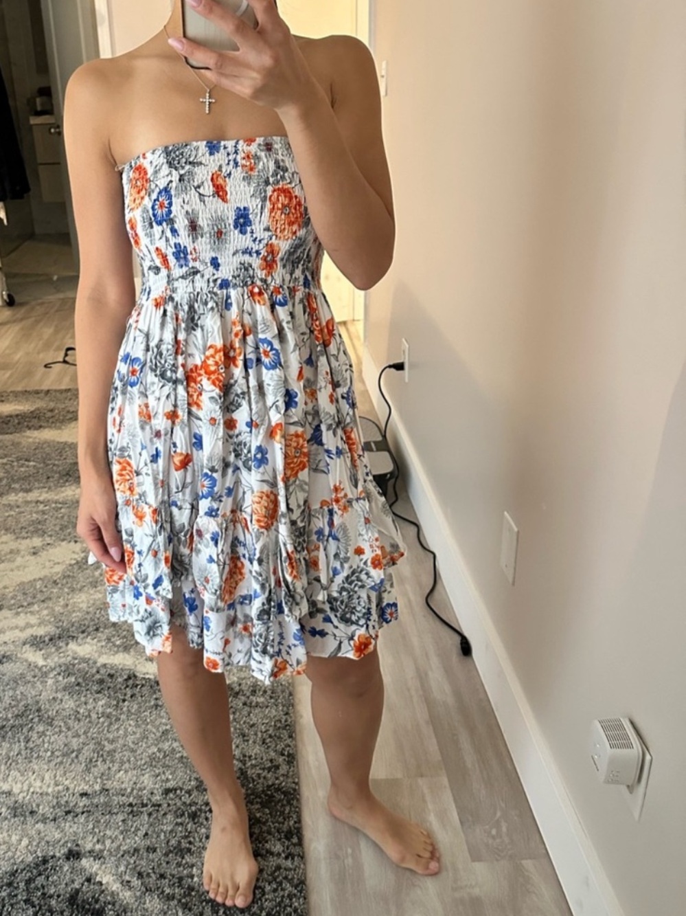 2 dresses floral strapless dresses maxi and short